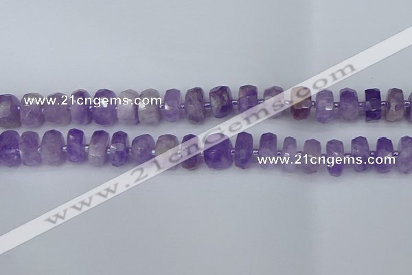 CRB1332 15.5 inches 6*12mm faceted rondelle lavender amethyst beads