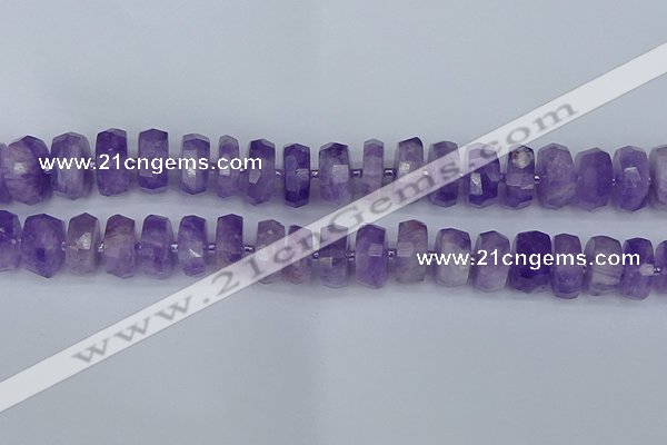 CRB1333 15.5 inches 7*14mm faceted rondelle lavender amethyst beads