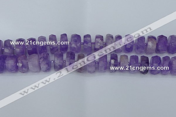 CRB1335 15.5 inches 8*18mm faceted rondelle lavender amethyst beads