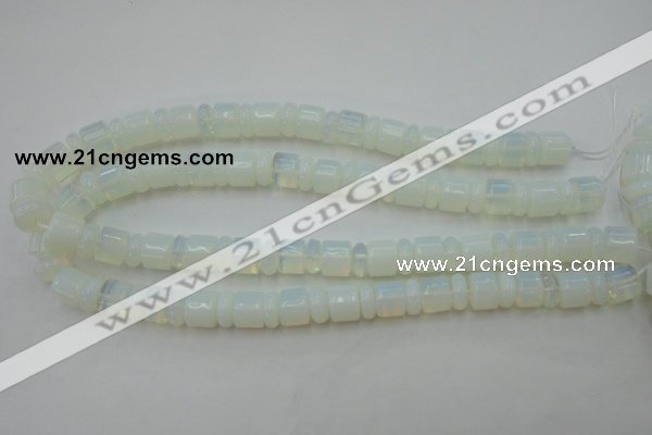 CRB135 15.5 inches 6*12mm & 10*12mm rondelle opal beads