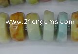 CRB1364 15.5 inches 8*16mm faceted rondelle Chinese amazonite beads