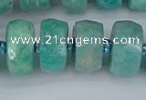 CRB1374 15.5 inches 8*16mm faceted rondelle amazonite beads