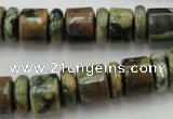 CRB138 15.5 inches 6*12mm & 10*12mm rondelle rhyolite gemstone beads