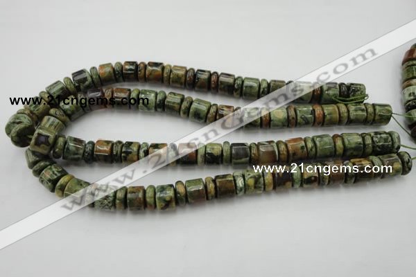 CRB138 15.5 inches 6*12mm & 10*12mm rondelle rhyolite gemstone beads