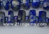 CRB1392 15.5 inches 6*12mm faceted rondelle lapis lazuli beads