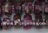 CRB1402 15.5 inches 6*12mm faceted rondelle tourmaline beads