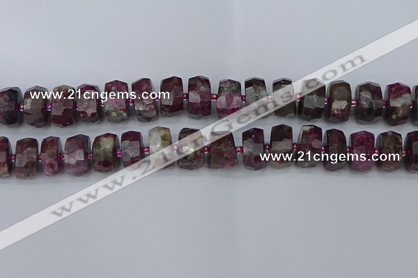 CRB1405 15.5 inches 8*18mm faceted rondelle tourmaline beads