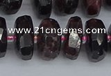 CRB1414 15.5 inches 8*16mm faceted rondelle red garnet beads