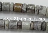 CRB143 15.5 inches 6*12mm & 10*12mm rondelle silver needle agate beads