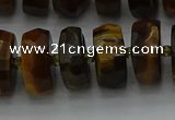 CRB1433 15.5 inches 7*14mm faceted rondelle yellow tiger eye beads