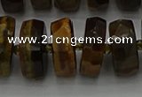 CRB1434 15.5 inches 8*16mm faceted rondelle yellow tiger eye beads