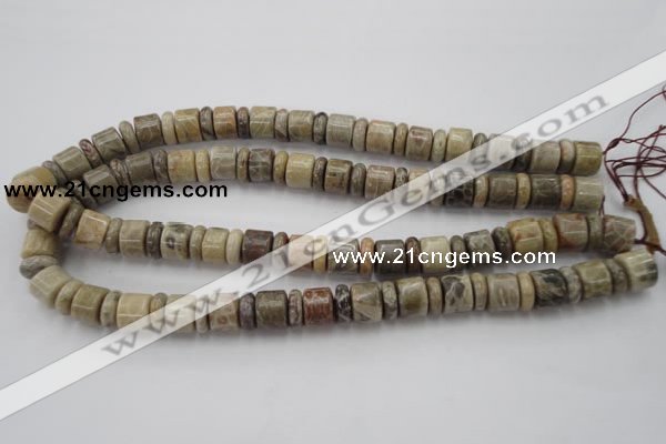 CRB144 15.5 inches 6*12mm & 10*12mm rondelle chrysanthemum agate beads