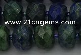 CRB1455 15.5 inches 10*14mm faceted rondelle chrysocolla beads