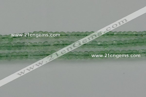 CRB1458 15.5 inches 4*6mm faceted rondelle green fluorite beads