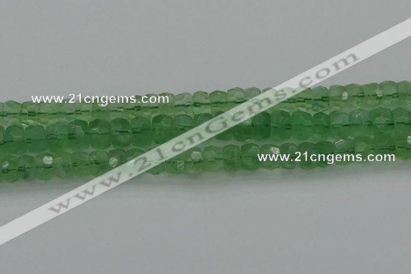 CRB1460 15.5 inches 6*10mm faceted rondelle green fluorite beads