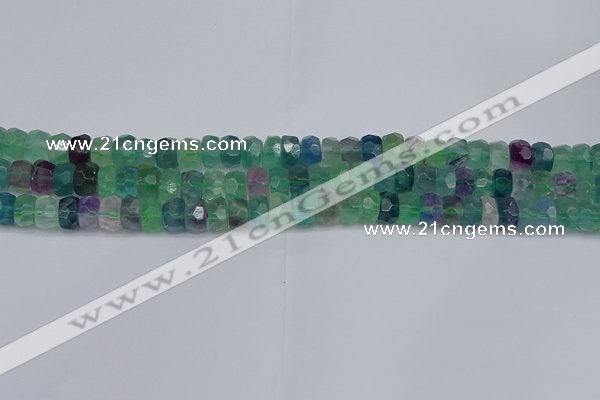 CRB1463 15.5 inches 4*6mm faceted rondelle fluorite beads