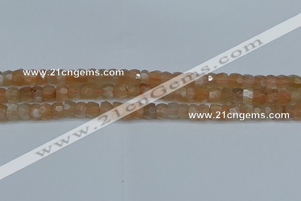 CRB1468 15.5 inches 4*6mm faceted rondelle moonstone beads