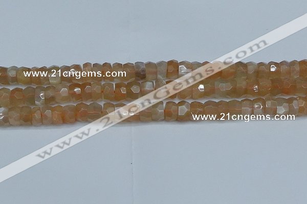 CRB1469 15.5 inches 5*8mm faceted rondelle moonstone beads