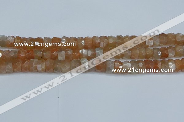 CRB1470 15.5 inches 6*10mm faceted rondelle moonstone beads