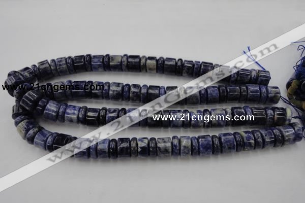 CRB161 15.5 inches 5*14mm & 10*14mm rondelle sodalite gemstone beads