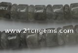 CRB178 15.5 inches 4*12mm – 8*12mm rondelle cloudy quartz beads