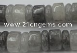 CRB180 15.5 inches 5*14mm – 10*14mm rondelle cloudy quartz beads