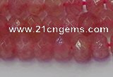 CRB1801 15.5 inches 5*8mm faceted rondelle strawberry quartz beads