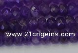 CRB1804 15.5 inches 4*6mm faceted rondelle amethyst beads