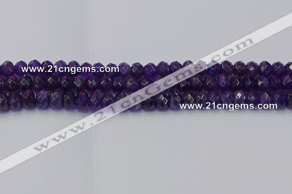 CRB1805 15.5 inches 5*8mm faceted rondelle amethyst beads