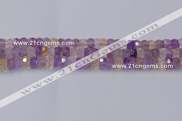 CRB1809 15.5 inches 6*10mm faceted rondelle ametrine beads