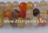 CRB1820 15.5 inches 4*6mm faceted rondelle mixed rutilated quartz beads