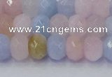 CRB1829 15.5 inches 5*8mm faceted rondelle morganite beads