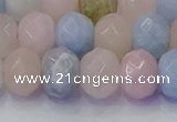 CRB1830 15.5 inches 6*10mm faceted rondelle morganite beads