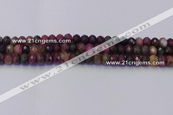 CRB1833 15.5 inches 5*8mm faceted rondelle tourmaline beads