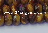 CRB1841 15.5 inches 5*8mm faceted rondelle yellow tiger eye beads