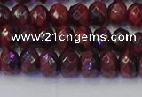 CRB1845 15.5 inches 5*8mm faceted rondelle red tiger eye beads