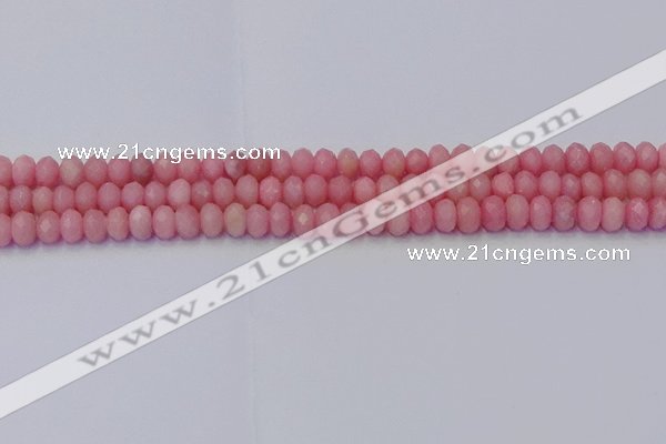 CRB1848 15.5 inches 4*6mm faceted rondelle pink opal beads