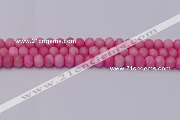 CRB1850 15.5 inches 6*10mm faceted rondelle pink opal beads