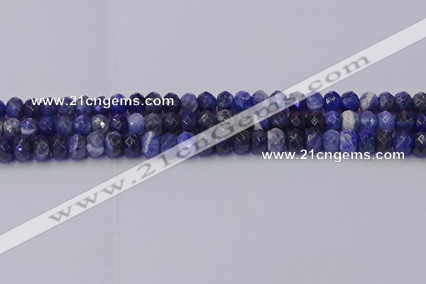 CRB1857 15.5 inches 5*8mm faceted rondelle sodalite beads