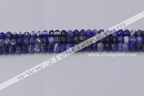 CRB1858 15.5 inches 6*10mm faceted rondelle sodalite beads