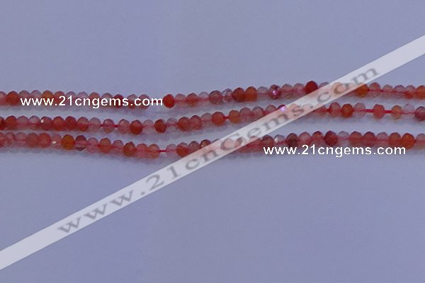 CRB1860 15.5 inches 2*3mm faceted rondelle south red agate beads