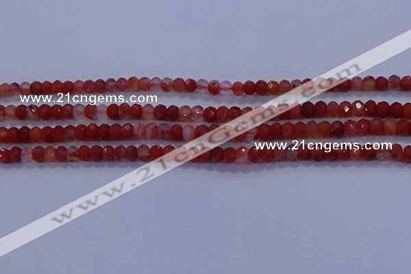 CRB1861 15.5 inches 2.5*4mm faceted rondelle south red agate beads