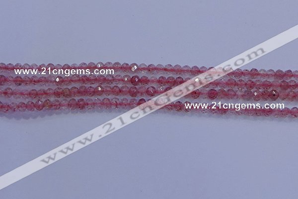 CRB1863 15.5 inches 2*3mm faceted rondelle strawberry quartz beads