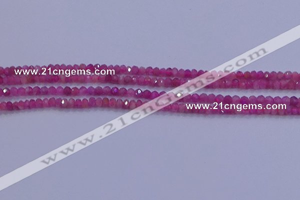 CRB1878 15.5 inches 2*3mm faceted rondelle red tourmaline beads