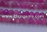 CRB1879 15.5 inches 2.5*4mm faceted rondelle red tourmaline beads