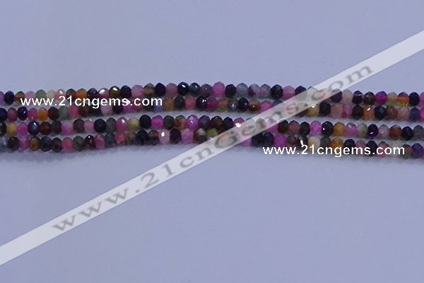 CRB1888 15.5 inches 2.5*4mm faceted rondelle tourmaline beads