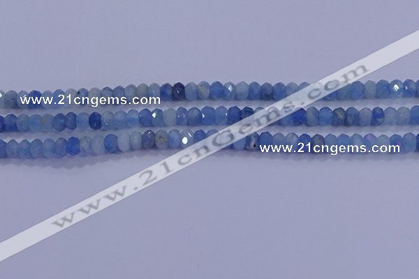 CRB1891 15.5 inches 3*5mm faceted rondelle aquamarine beads