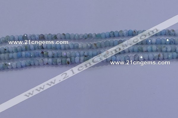 CRB1893 15.5 inches 2*3mm faceted rondelle larimar beads