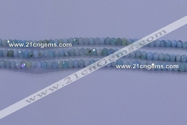 CRB1895 15.5 inches 3*5mm faceted rondelle larimar beads