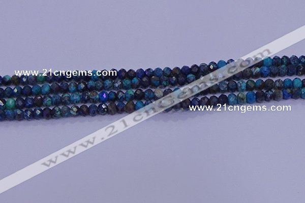 CRB1907 15.5 inches 2.5*4mm faceted rondelle chrysocolla & turquoise beads